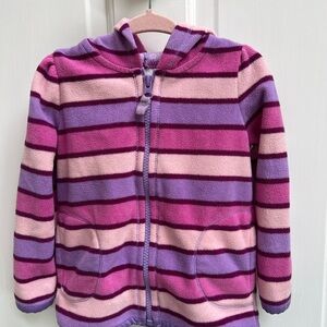 Circo 24M Pink & Purple Stripe Girls Fleece Zip Up Jacket
